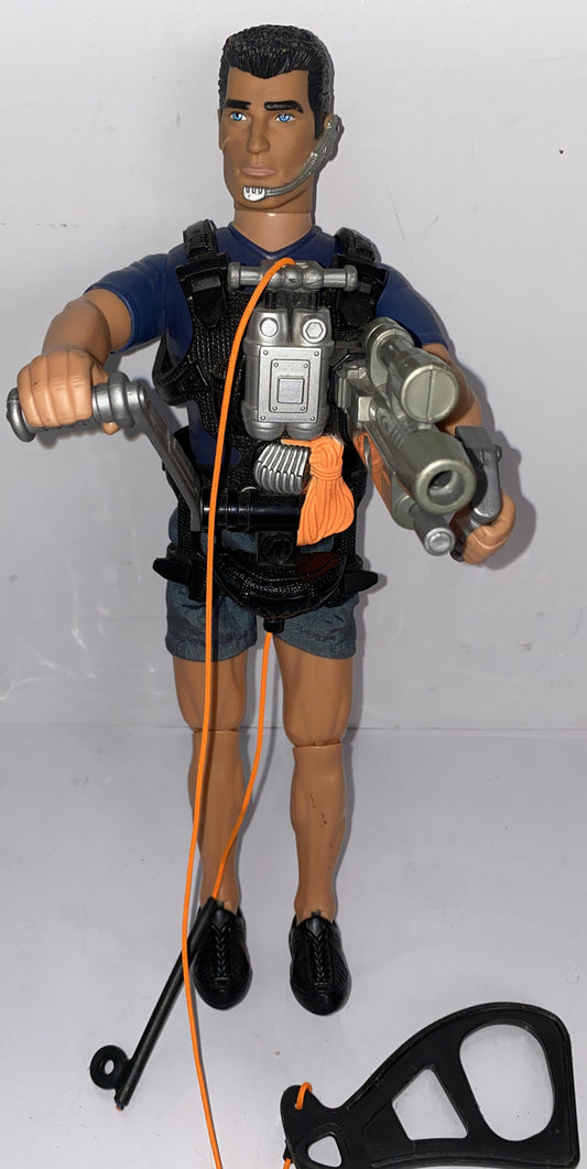 Vintage Action Man Zip Line 2001 Moveable 30cm Figure In VGC