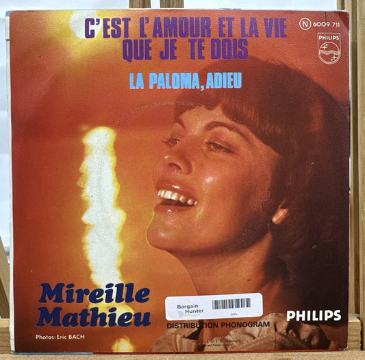 La Paloma Adieu Mireille Mathieu 7” Record In Good Condition 7915