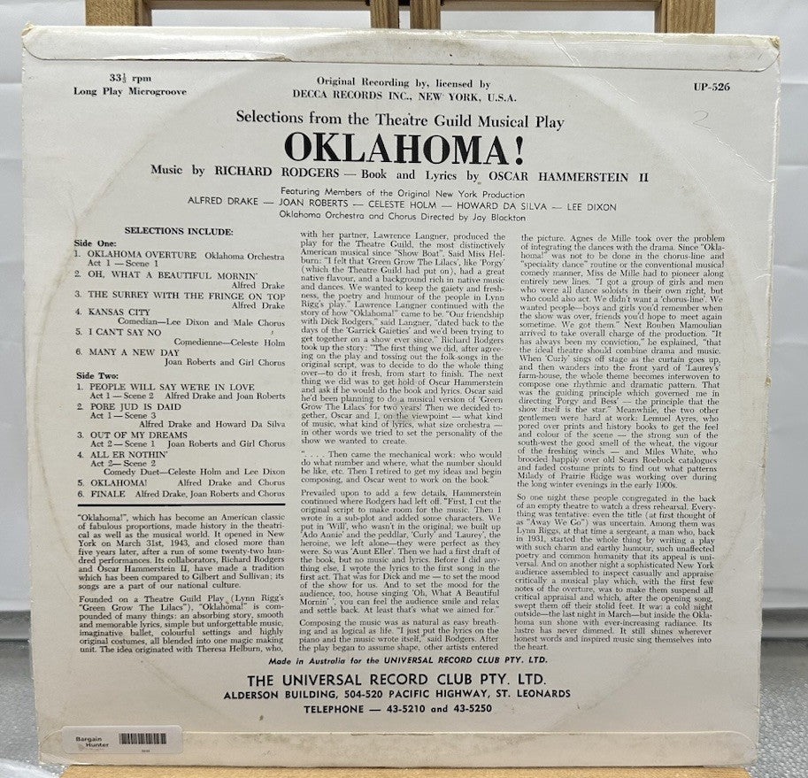 Oklahoma The Original Broadway Cast Album Record In Good Condition 6444