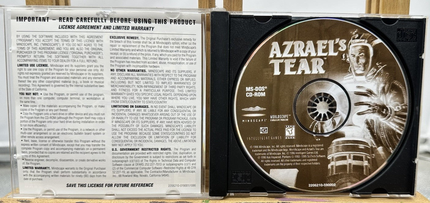 Azrael's Tear Windows 95 PC / DOS - Adventure PC Game - In Good Condition 8672