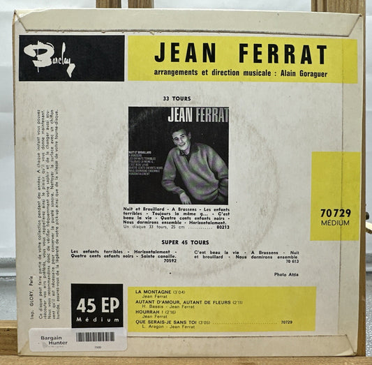 Jean Ferrat -La Montagne / Autant D'Amour- 1964 French7” Record In GC 7909
