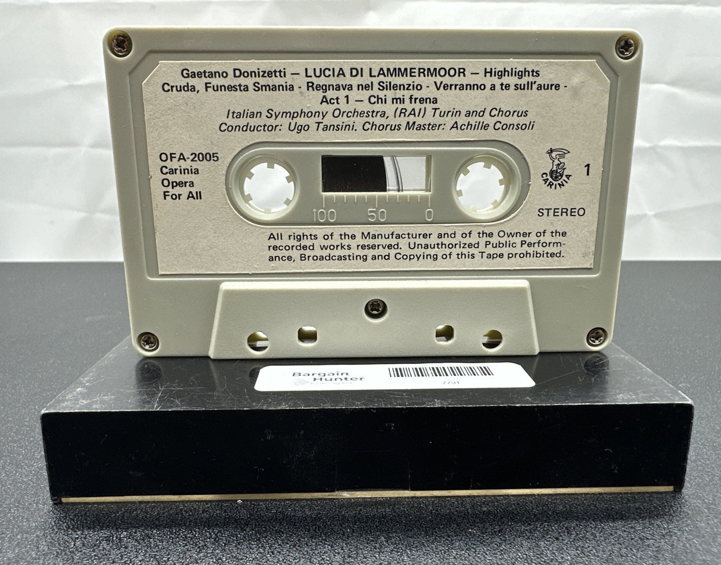 Opera For All Donizetti Lucia Di Lammermoor Cassette Tape In OK Condition 7791