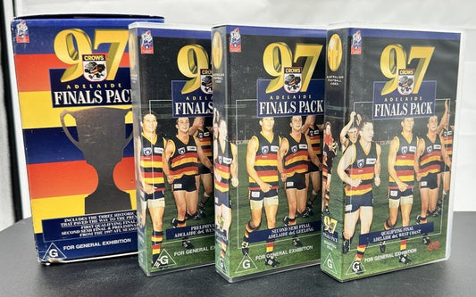 Adelaide Crows 1997 Finals Pack 3 VHS Box Set In Good Condition - 8614