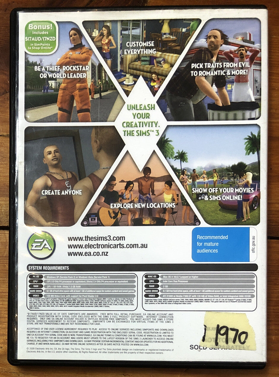 1970 The Sims 3  PC complete Game In Good Condition
