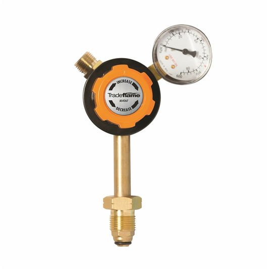 Tradeflame LPG REGULATOR 400kPa Accurate Pressure Gauges, Colour Coded*AUS Brand