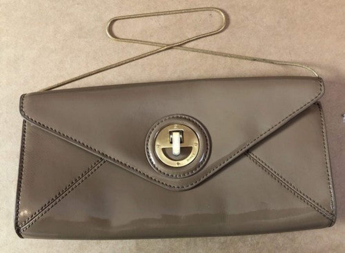 M596 Mimco Handbag Purse Clutch Tan Brown In Good Condition + Free Post