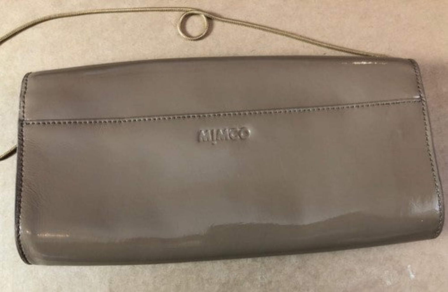 M596 Mimco Handbag Purse Clutch Tan Brown In Good Condition + Free Post