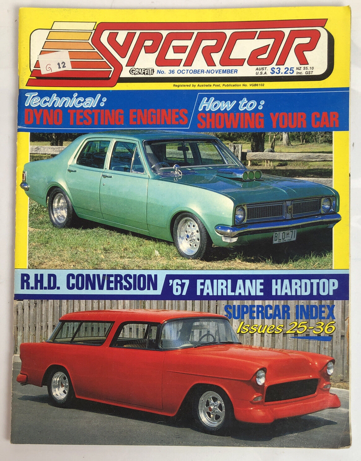 Super Car Magazine No.36 October - November  Vintage In Good Condition