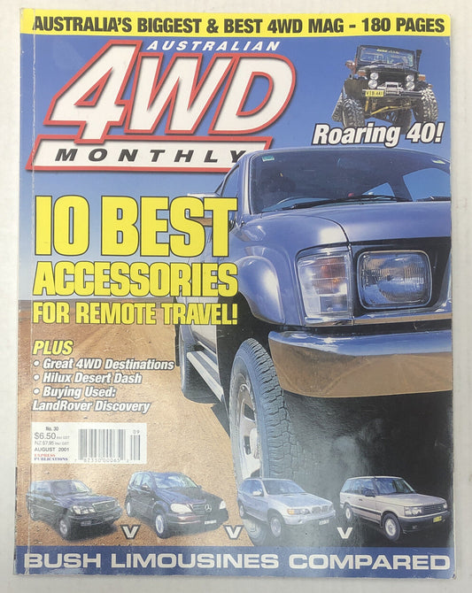 Australian 4WD Monthly Magazine No. 30 - August 2001 In Good Condition