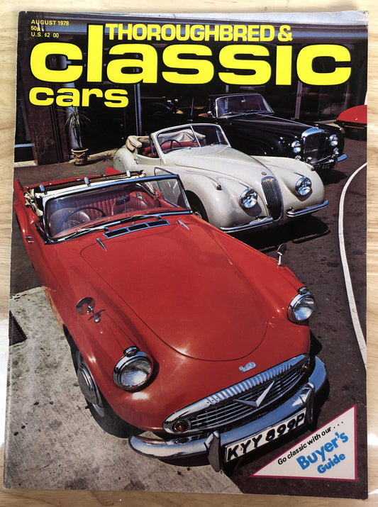 Thoroughbred & Classic Cars August 1978 Magazine Vintage In Good Condition