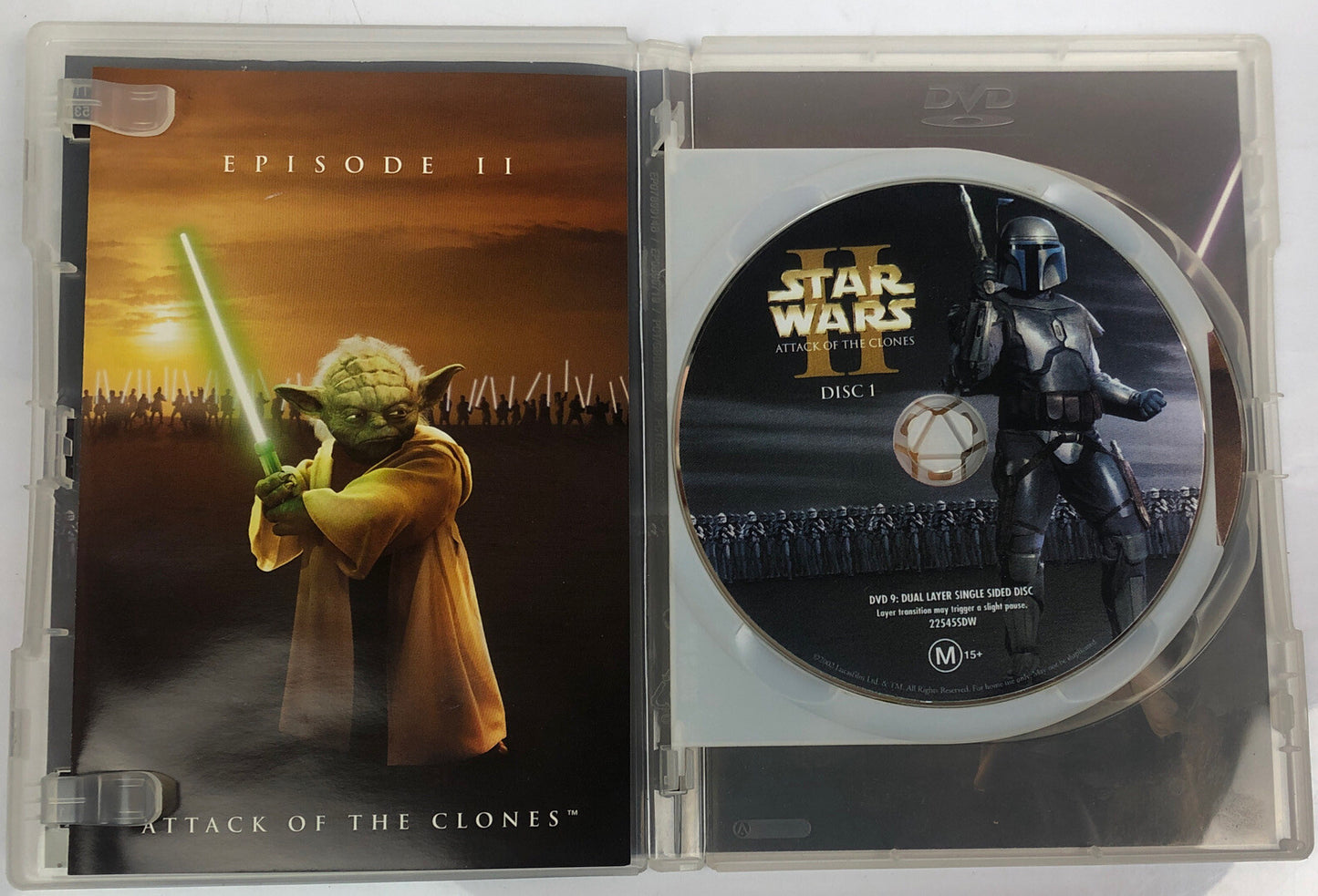 Star Wars 2 Attack Of The Clones 2 Disc Set In Good Condition