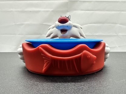 Vintage Looney Tunes Sylvester the Cat Pet Bowl Holder Applause With Bowl 8622