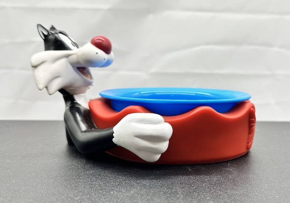 Vintage Looney Tunes Sylvester the Cat Pet Bowl Holder Applause With Bowl 8622
