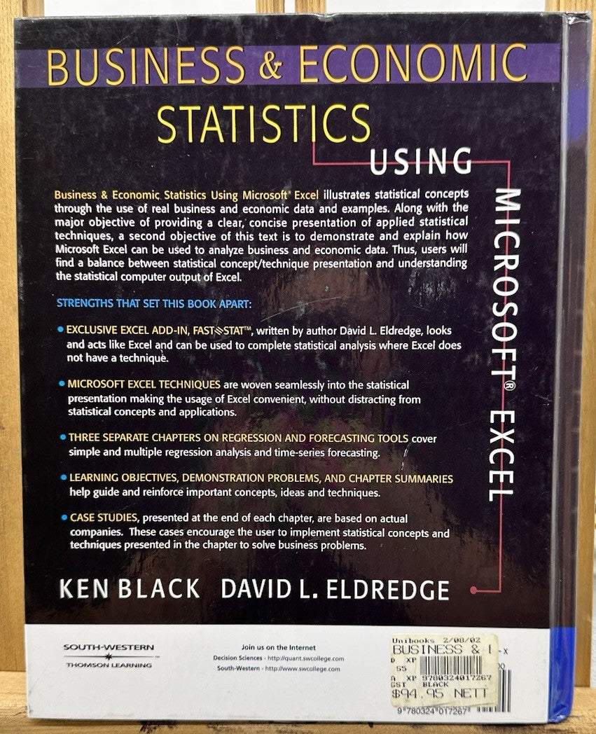 Business and Economic Statistics Using Microsoft Excel by Ken Black Textbook