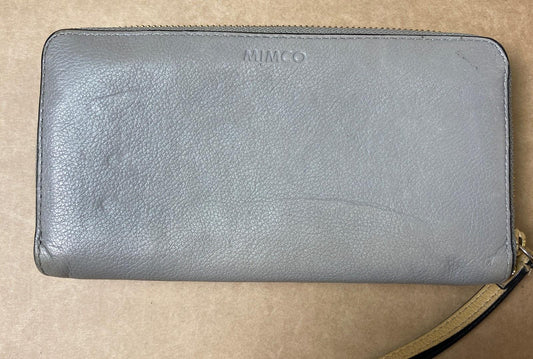 M686 Genuine Mimco Tan / Lilac Wallet Purse In Good Condition + Free Post