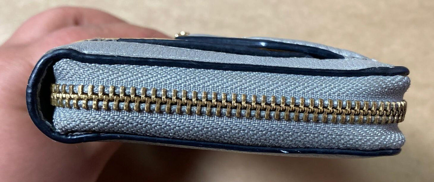 M686 Genuine Mimco Tan / Lilac Wallet Purse In Good Condition + Free Post