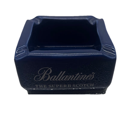 VINTAGE CERAMIC BLUE BALLANTINES THE SUPERB SCOTCH ASH TRAY 11cm (9424)