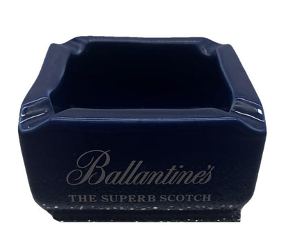 VINTAGE CERAMIC BLUE BALLANTINES THE SUPERB SCOTCH ASH TRAY 11cm (9424)