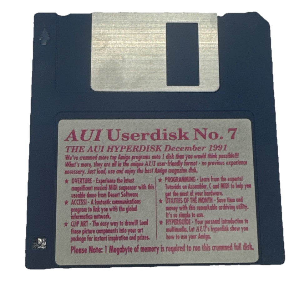 AUI Userdisk No. 7 Floppy Disk In Good Condition 10148