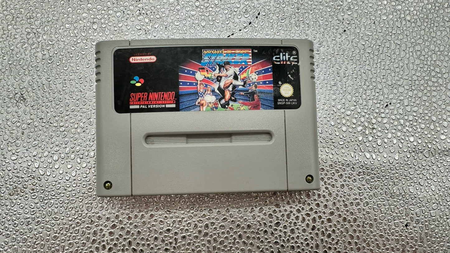 World Cup Striker Super Nintendo SNES AUS PAL Game Cart In Good Condition 10167