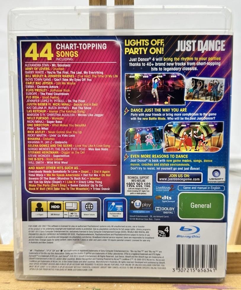 Just Dance 4 PAL Play Station 3 / PS3 Complete In Good Condition 10104