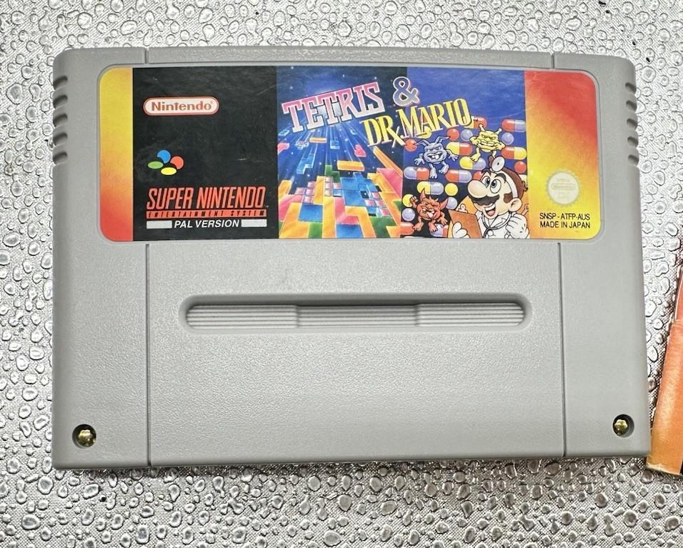 Tetris & Dr Mario Super Nintendo SNES AUS PAL Game Complete Damaged Box 10123