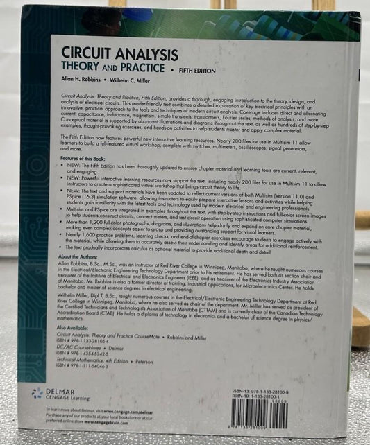 Circuit Analysis Theory And Practice Fifth Edition Alllan H. Robbins Text Book