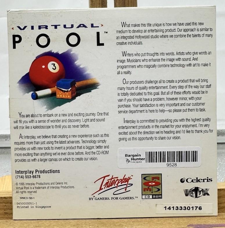 Virtual Pool PC Complete PAL In Good Condition 9528
