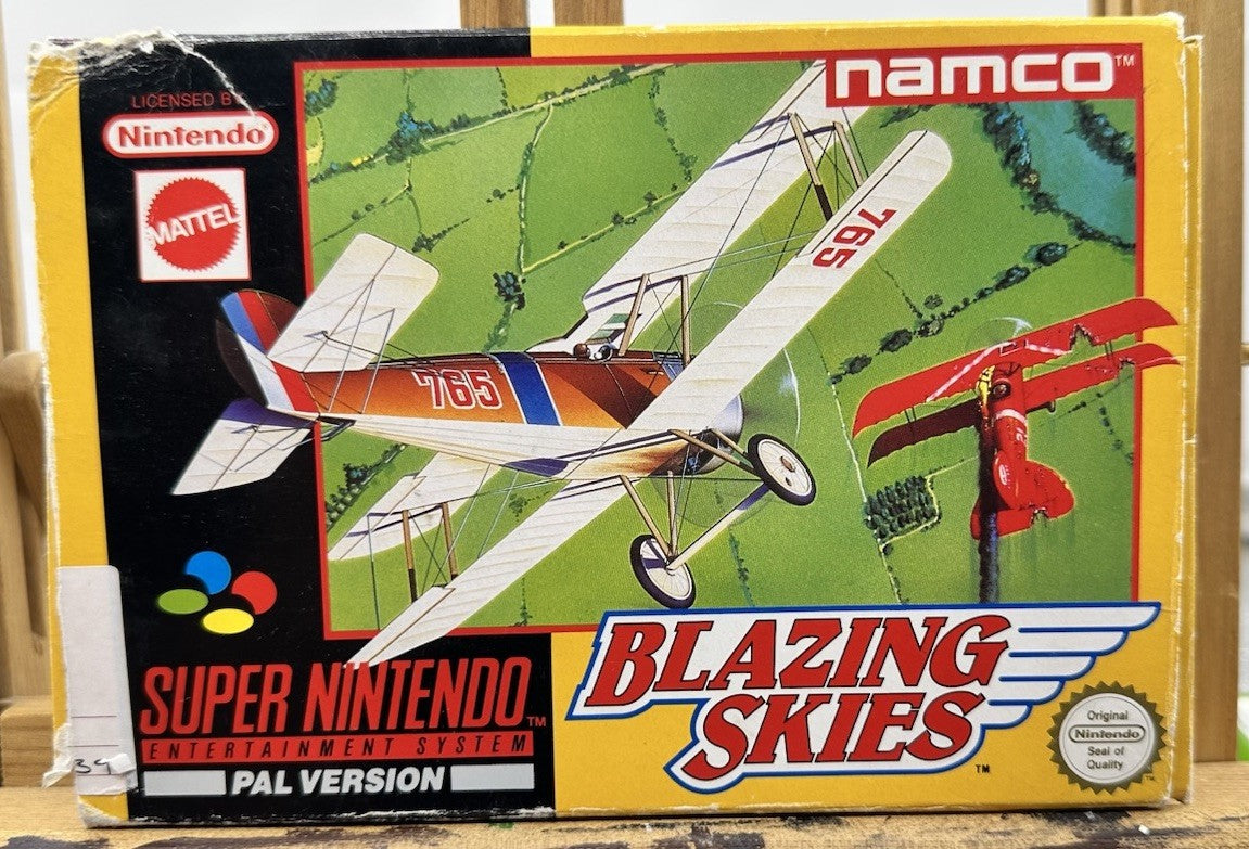 Blazing Skies Super Nintendo SNES AUS PAL Game Complete Damaged Box 10222