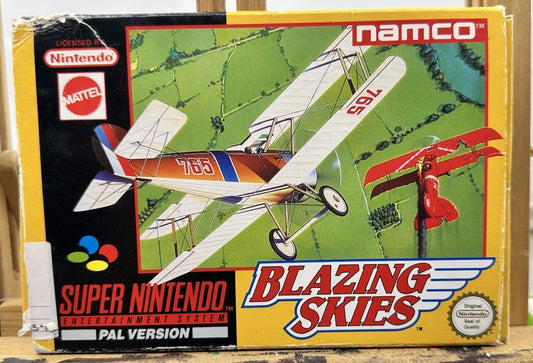 Blazing Skies Super Nintendo SNES AUS PAL Game Complete Damaged Box 10222