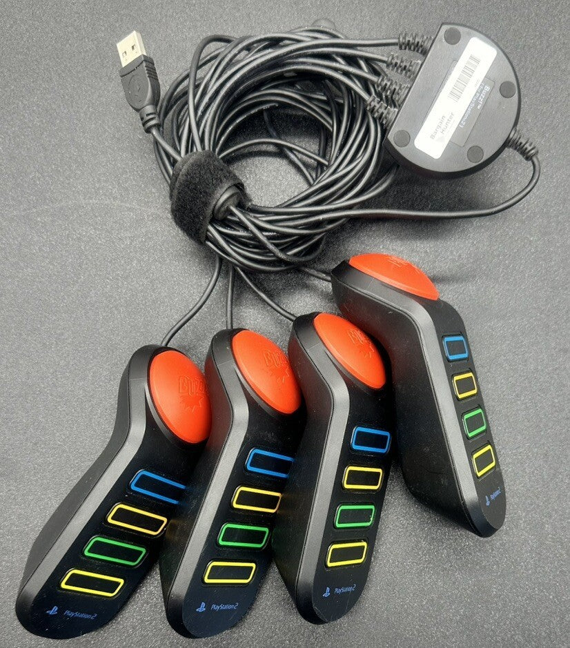 Official Wired Buzz Controllers Buzzers - PS2 PS3 - Tested & Working
