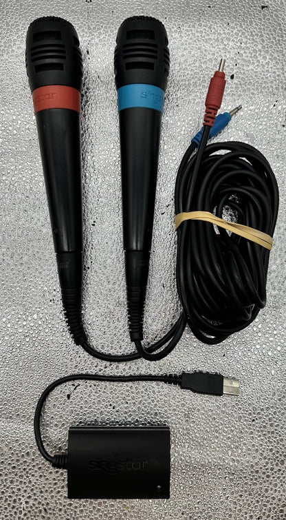 Official Wired Sing Star Mic Set - PS2 PS3 - Tested & Working