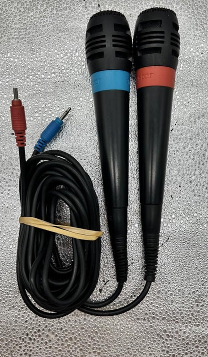 Official Wired Sing Star Mic Set - PS2 PS3 - Tested & Working