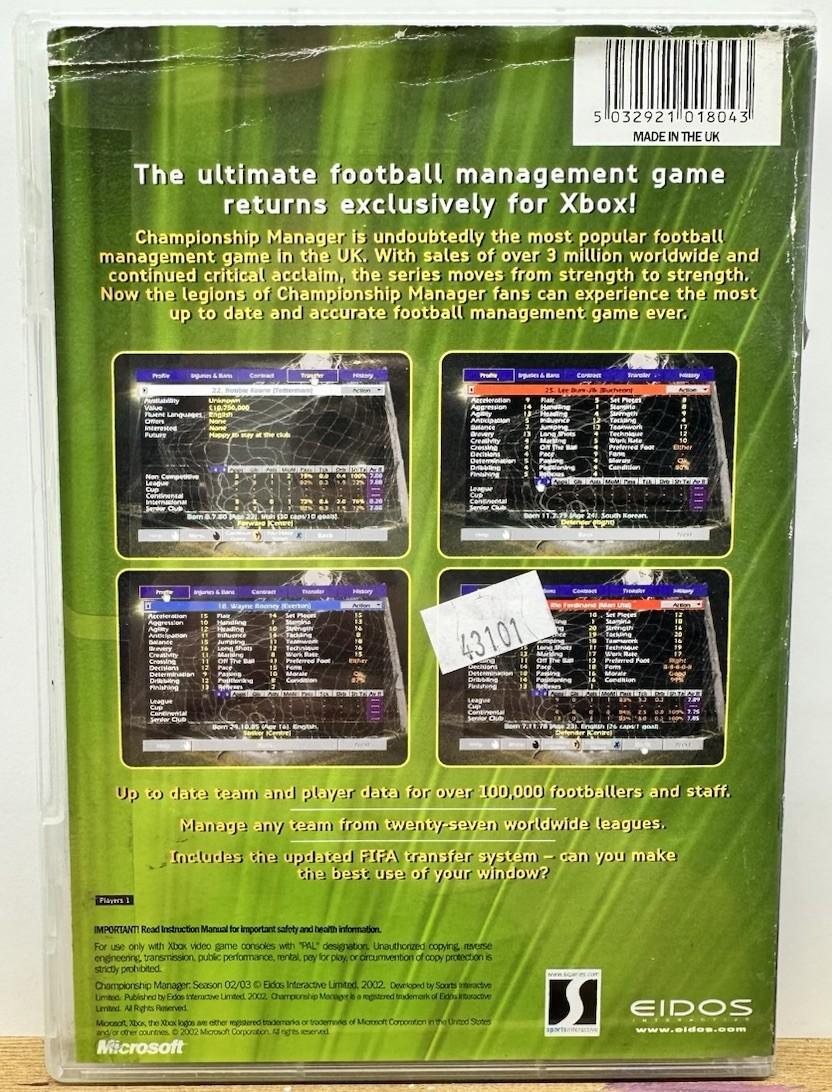 Champsionship Manager Season 02/03 PAL Xbox Complete In Good Condition 10239