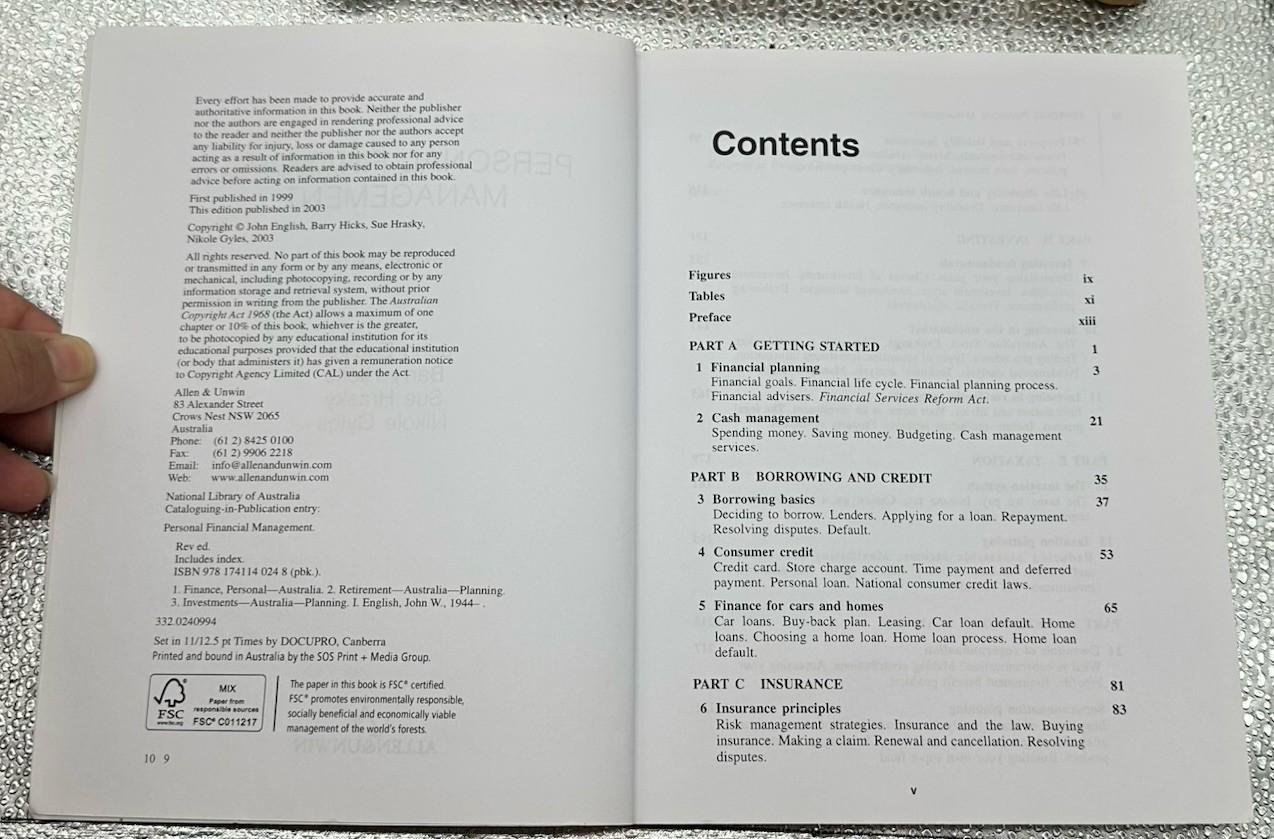 Personal Financial Management Book J.English, B.Hicks, S.Hrasky, N.Gyles In GC