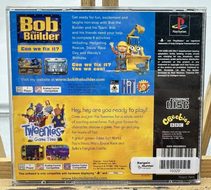 Bob The Builder & Tweenies Play Station 1 / PS1 Complete In Good Condition 10320