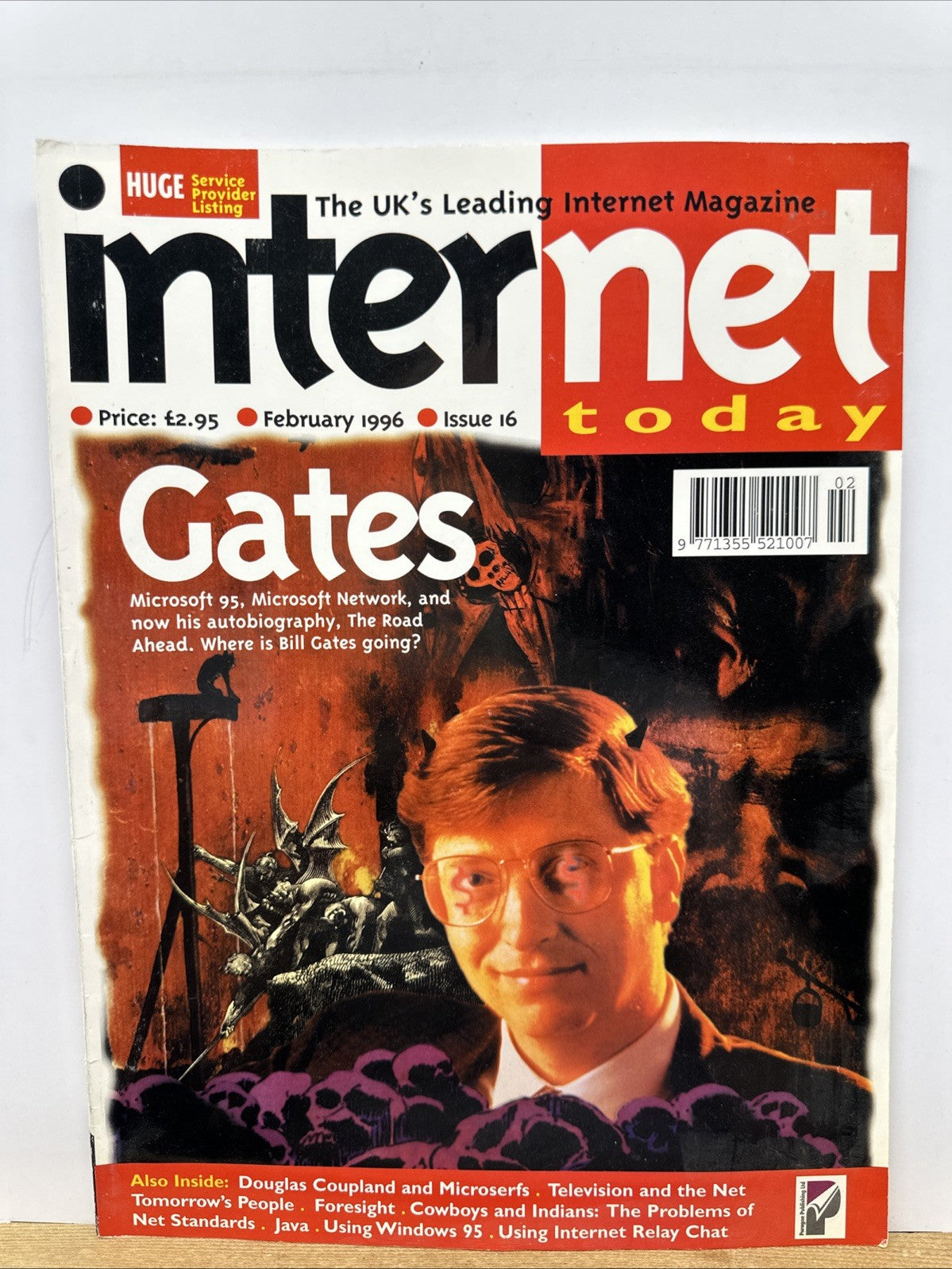 Internet Today February 1996 Magazine In Good Condition