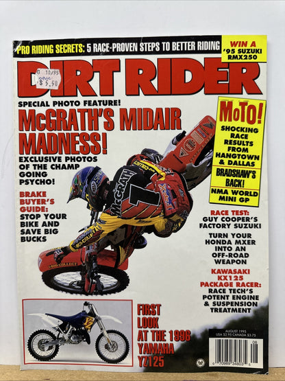 Dirt Rider August 1995 Magazine In Good Condition