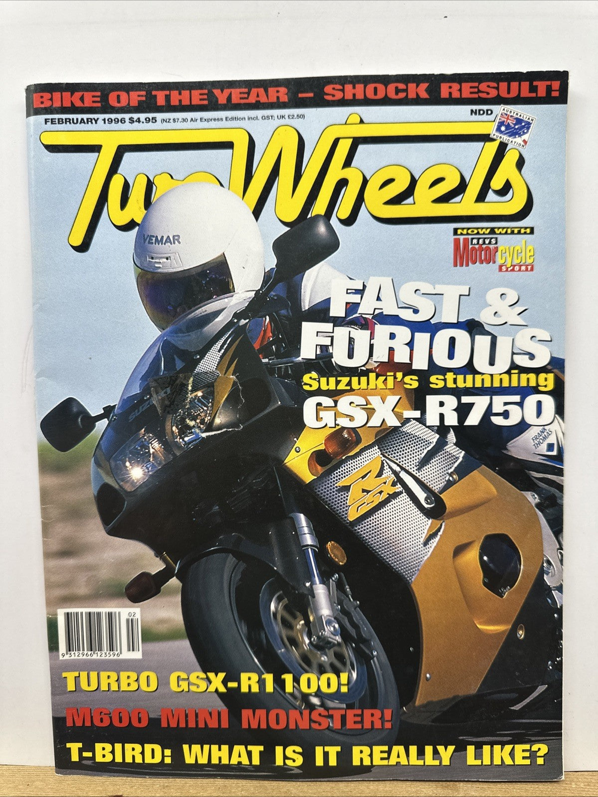 Two Wheels February 1996 Magazine In Good Condition