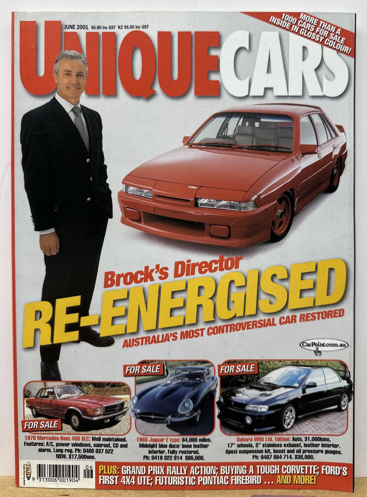 Unique Cars June 2001 Magazine In Good Condition