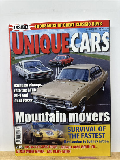 Unique Cars October 2000 Magazine In Good Condition
