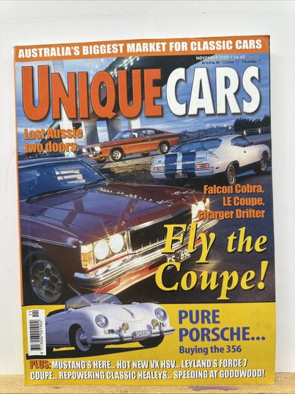 Unique Cars November 2000 Magazine In Good Condition