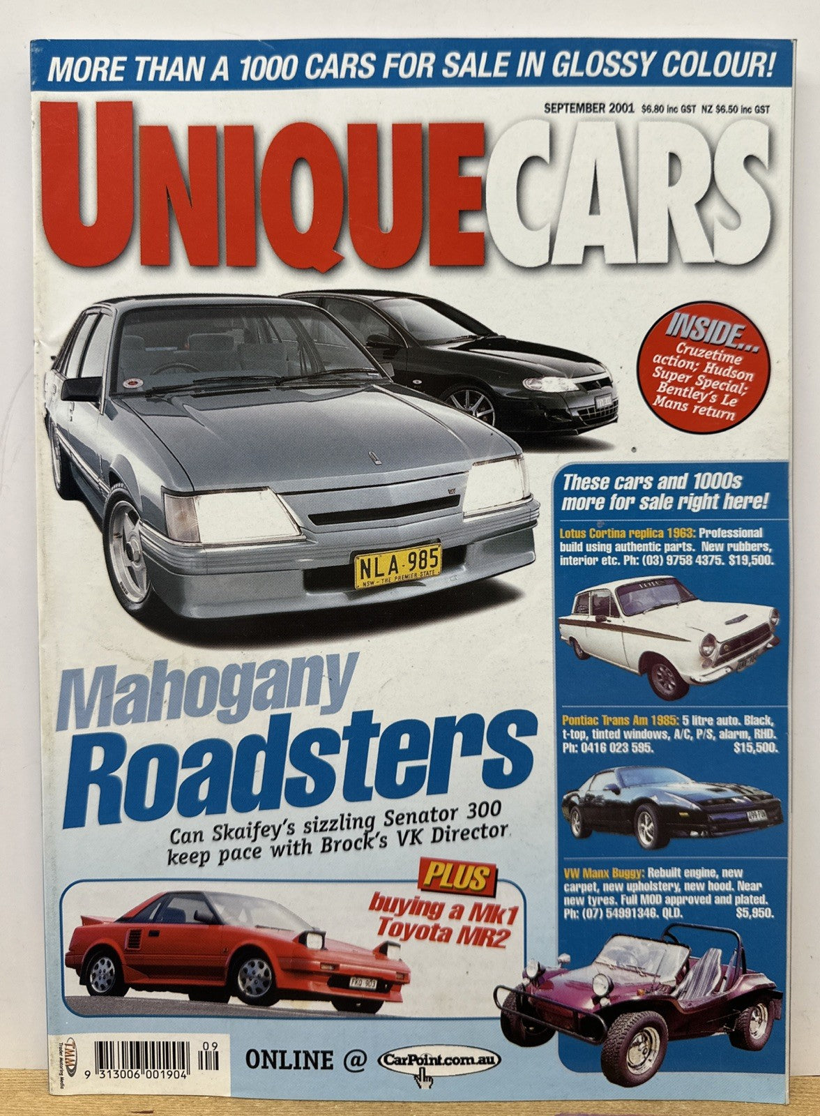 Unique Cars September 2001 Magazine In Good Condition