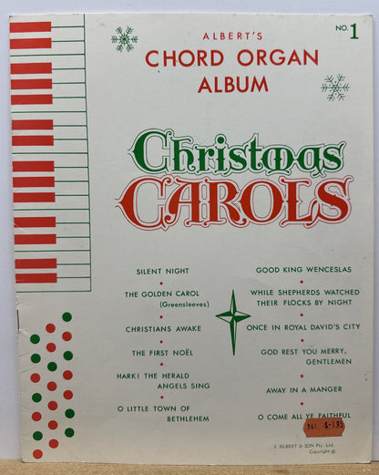 Albert's Chord Organ Album Number 1 Christmas Carols Music In Good Condition