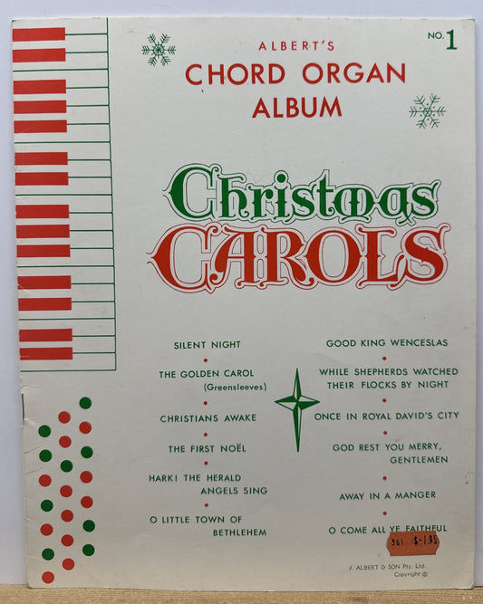 Albert's Chord Organ Album Number 1 Christmas Carols Music In Good Condition