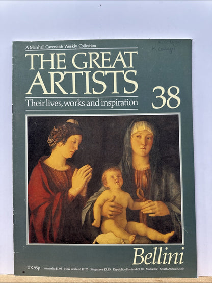 The Great Artists No.38 Bellini Magazine In Good Condition