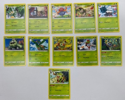 11 X Pokemon Grass Trading Cards Collection Random Years & Series GC 8778-17