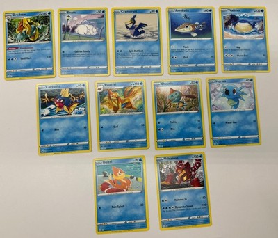 11 X Pokemon Water Trading Cards Collection Random Years & Series GC 8778-68