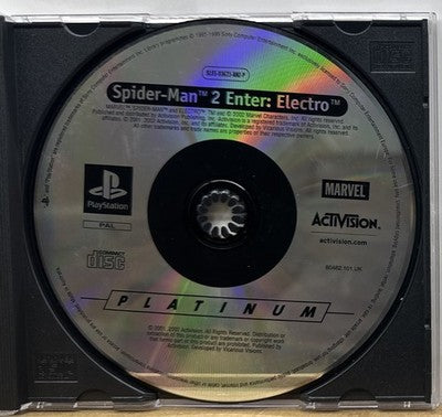 Spider-Man 2 Enter : Electro Play Station 1 / PS1 In OK Cond Damage Case 10177