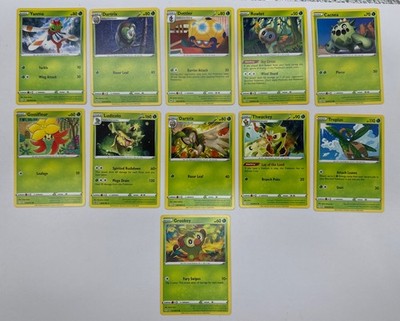 11 X Pokemon Grass Trading Cards Collection Random Years & Series GC 8778-23